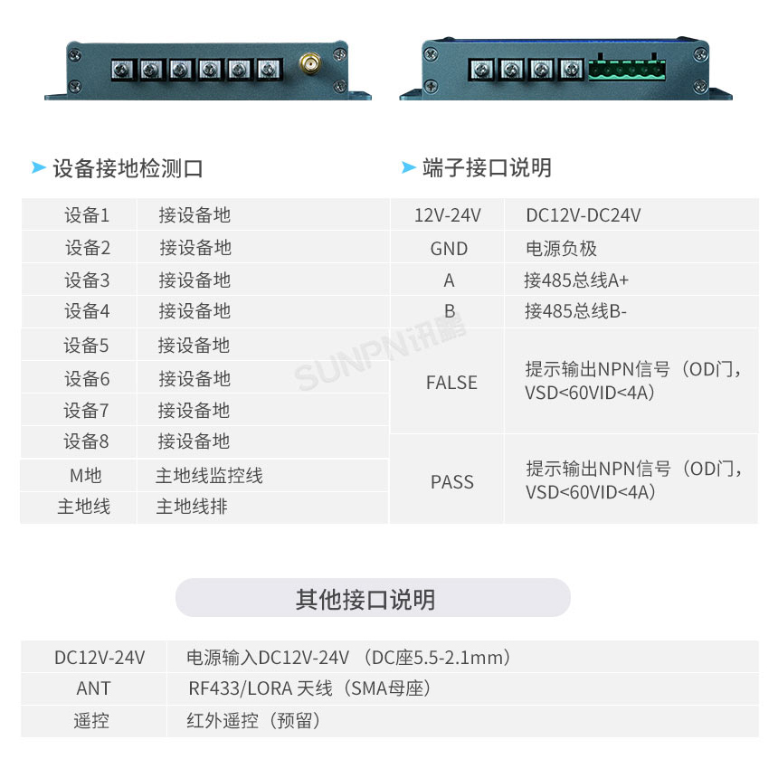 设备防静电监控仪接口说明