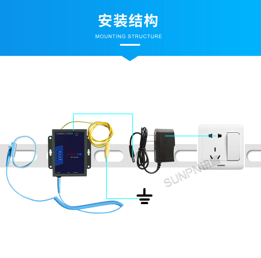 防静电监控仪安装图示