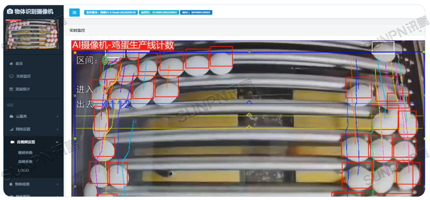AI视觉计数器在禽蛋分拣流水线应用