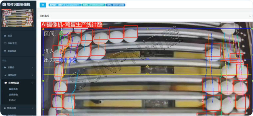 AI视觉计数器应用于鸡蛋生产线