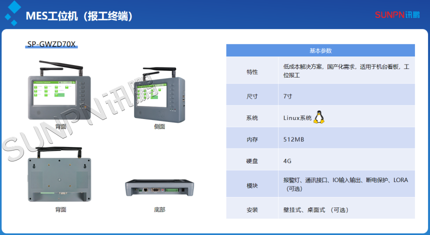 MES系统报工终端产品资料