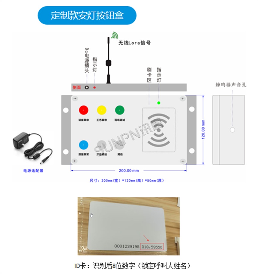 定制款安灯系统按钮盒