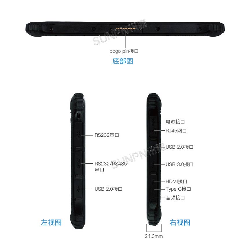 工业级加固平板终端-产品接口