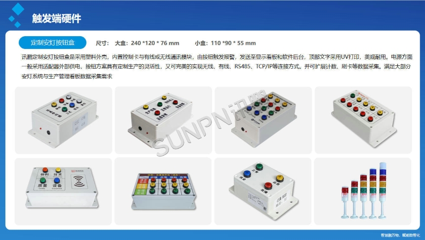讯鹏科技:安灯呼叫系统-定制安灯按钮盒 讯鹏科技:安灯呼叫系统-定制安灯按钮盒