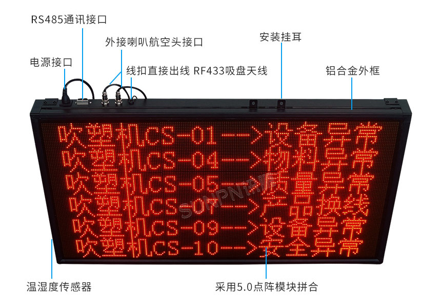 安灯电子看板点阵款式-产品参数 安灯电子看板点阵款式-产品参数